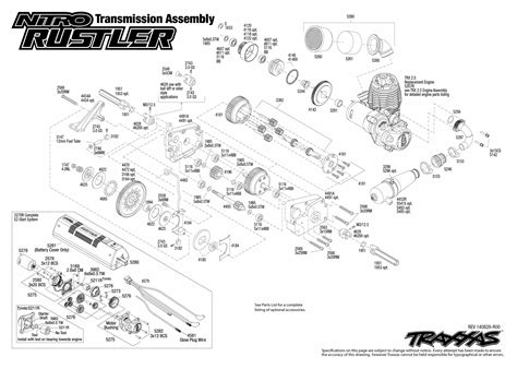 nitro rustler   transmission assembly exploded view traxxas
