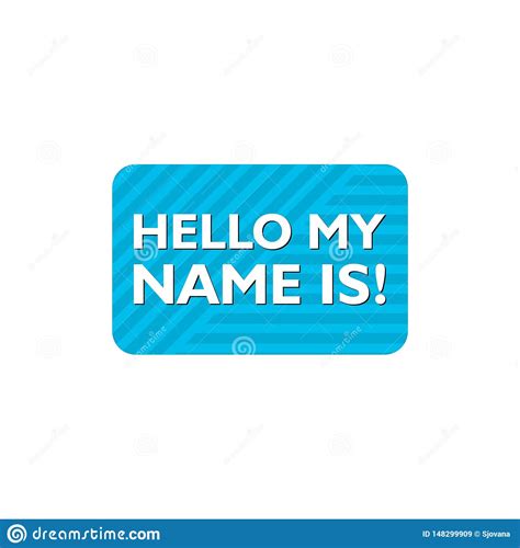 Word Writing Text Hello My Name Is Id Card Business