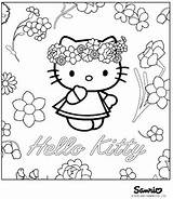 Coloring Kitty Hello Pages Printable Birthday Flower Print Years Color Happy Kids Eve Colouring Sweet Year Teacher Tinkerbell Flowers Para sketch template