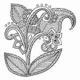 Ornamental Patterned Artistic Ethnic Drawn Hand Zentangle Doodle Floral Coloring Tattoo Frame Adult Pages Style Illustration sketch template