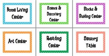 center printables editable preschool center signs preschool