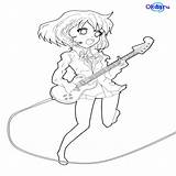 Lineart Yui sketch template