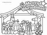 Coloring Nativity Pages Scene Printable Christmas Manger Sunday School Story Color Colouring Away Outdoor Line End Year Preschool Drawing Kids sketch template