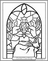 Christ Coloring King Catholic Pages Jesus Stained Glass Drawing Chrystus Saints Kindergarten Król Printable Holy Kings Roman Confirmation Saintanneshelper Reign sketch template