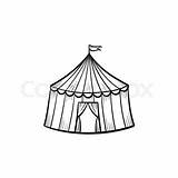 Marquee Circus Tent Drawing Drawn Sketch Icon Hand Vector Camp Getdrawings Outline Illustration Preview sketch template