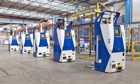 automated guided vehicle warehouse interlake mecalux
