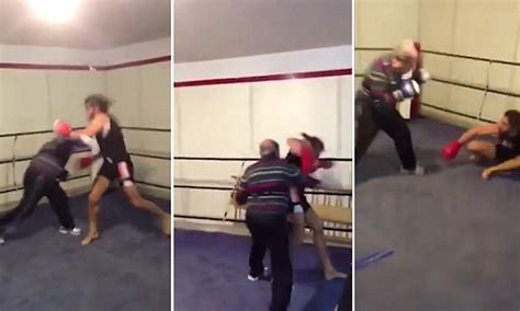 professional boxer is knocked out by old man in video daily mail online