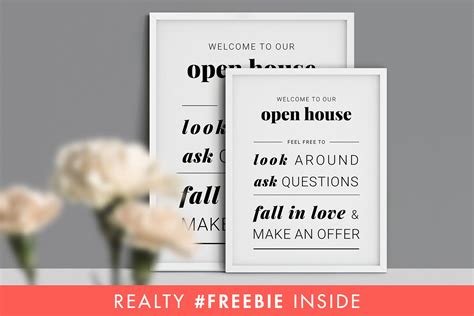 real estate open house  sign open house printable etsy