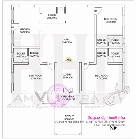 square feet house  floor plan sketch kerala home design