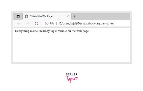 body tag  html html tag scaler topics