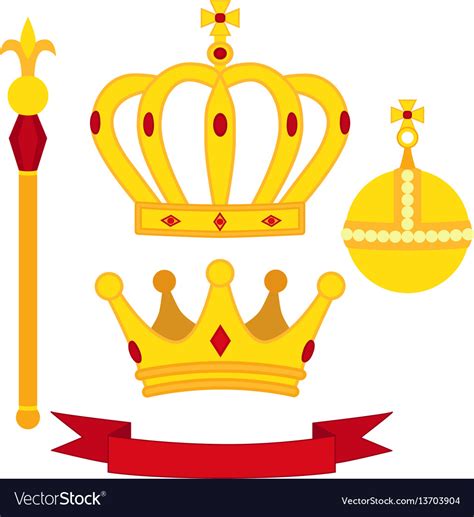 heraldic symbols monarch set royal traditions vector image
