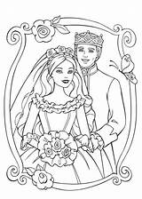 Coloring Pages Barbie Wedding Printable Colouring Print sketch template