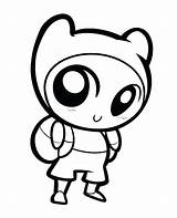 Finn Coloring Pages Chibi Lovely Adventure Time Categories sketch template