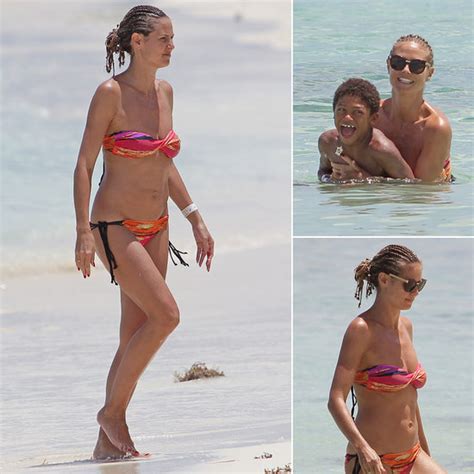 heidi klum wearing a bikini in the bahamas pictures popsugar celebrity