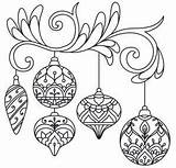 Christmas Coloring Embroidery Pages Ornaments December Delicate Designs Hand Visit Doodles Besuchen Enregistrée Depuis Urbanthreads sketch template