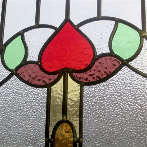Art Nouveau Traditional Stained Glass Panel From Period
