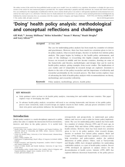 health policy analysis health policy policy analysis