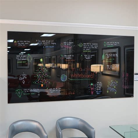 New 8 Ft X 4 Ft Black Magnetic Glass Dry Erase Board Office