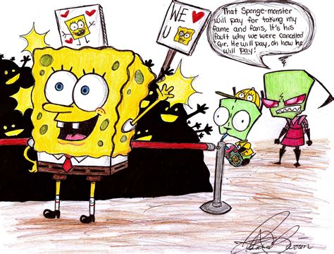 spongebobs fault invader zim fan art  fanpop