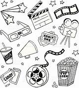 Movie Doodles Doodle Bullet Journal Pages Themed Film Vector Istockphoto sketch template