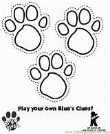 Coloring Paw Print Pages Clues Bear Blues Pawprint Template Kids sketch template