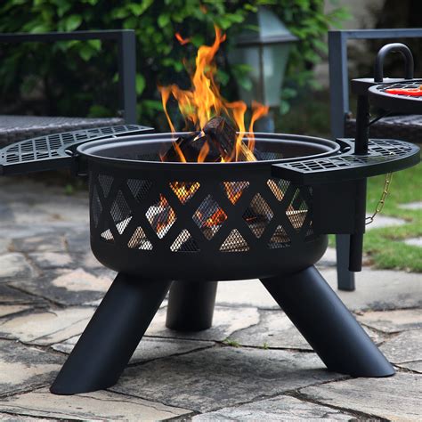 bali outdoors fire pits outdoor wood burning wood fire pit  cooking grate outdoor fireplace