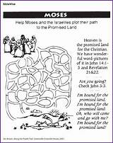 Moses Maze Promised Biblewise Korner Manna Bush Israelites sketch template