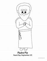 Pio Padre Saint Coloring Sheet Kids sketch template