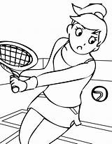 Tennis Coloring Pages Kids Color Printable Print sketch template