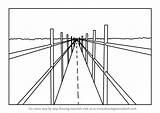 Perspective Point Bridge Draw Step Drawing Drawingtutorials101 Perspectives Tutorials sketch template