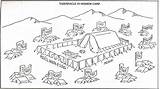 Tabernacle Moses Wilderness Berean Jerusalem Moises Tripart Covenant Dibujos Dominical Escuela Amalekites Tribes Twelve Actividades Camp sketch template