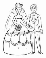 Bride Groom Sposi Sposa Anniversario Stampare Biglietti Colori Spose Princess Domenicale sketch template