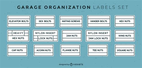 storage garage organization labels set vector