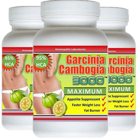 3 x bottles garcinia cambogia extract 95 hca natural weight loss diet