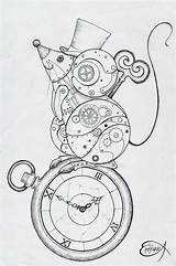 Steampunk Drawing Mouse Clockwork Pages Animal Drawings Wip Punk Coloring Deviantart Robot Steam Animals Adult Gears Line Colouring Large Stamps sketch template