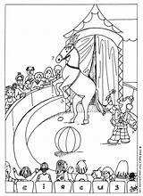 Circus Coloring Clown Pages Horse Horses sketch template