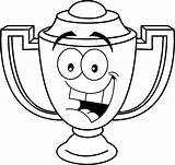 Trophy Coloring Pages Cartoon Smiling Popular sketch template