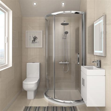 mm pacific single entry quadrant en suite set small bathroom  shower small