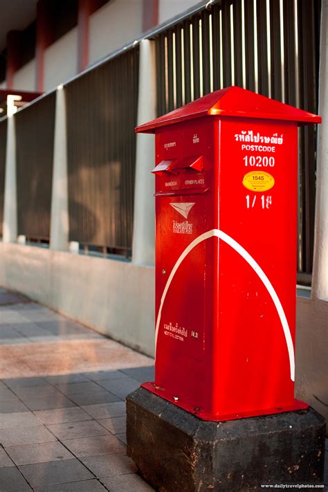 thailand post box  thailand mail box   beautiful shade  red bangkok thailand
