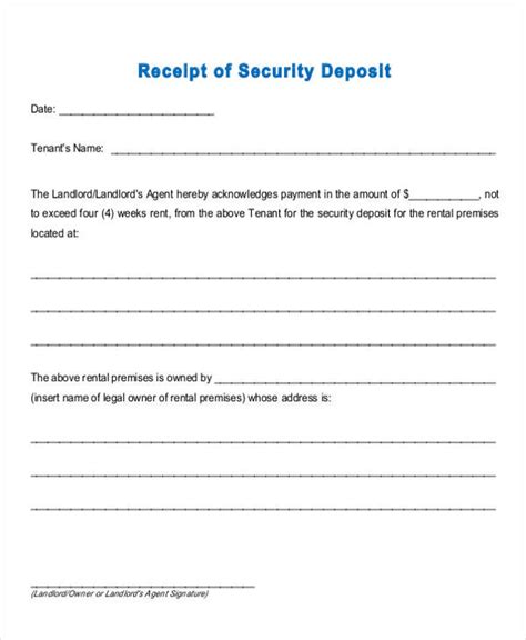 printable receipt forms   ms word