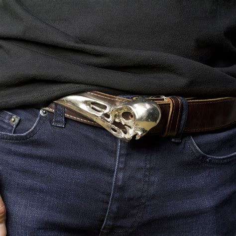 white brass raven skull belt buckle mens belts buckles lazaro soho