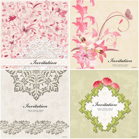 invitation card  floral ornament vector