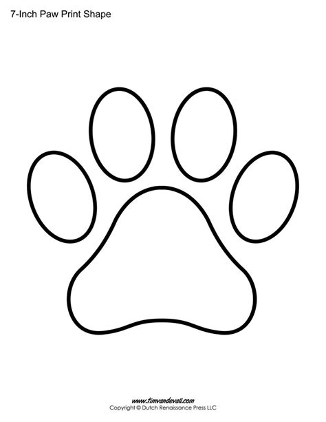 paw print template shapes tims printables paw stencil paw
