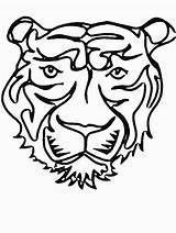 Tiger Coloring Face Popular sketch template