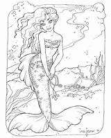 Mermaid Coloring Pages Printable Sheets Colouring Adults Kids Mermaids Print Adult Ariel Drawing Realistic H2o Intricate Beautiful Book Color Little sketch template