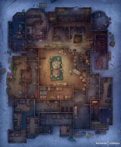 thieves hideout  winter  battlemaps fantasy city map dungeon maps fantasy map