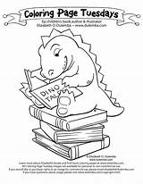 Coloring Library Book Pages Colouring Week Reading National Cliparts Elizabeth Care Open Tuesday Dulemba Sheets Visits Mary Monsters Dinosaur Theme sketch template