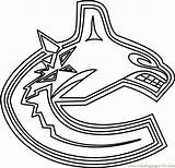 Canucks Coloring Vancouver Logo Pages Nhl Color Coloringpages101 sketch template