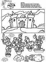 Kijkdoos Knutselen Ridders Nl Castle Coloring Eens Nog Knight Medieval sketch template