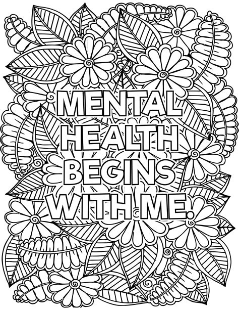 printable mental health coloring pages